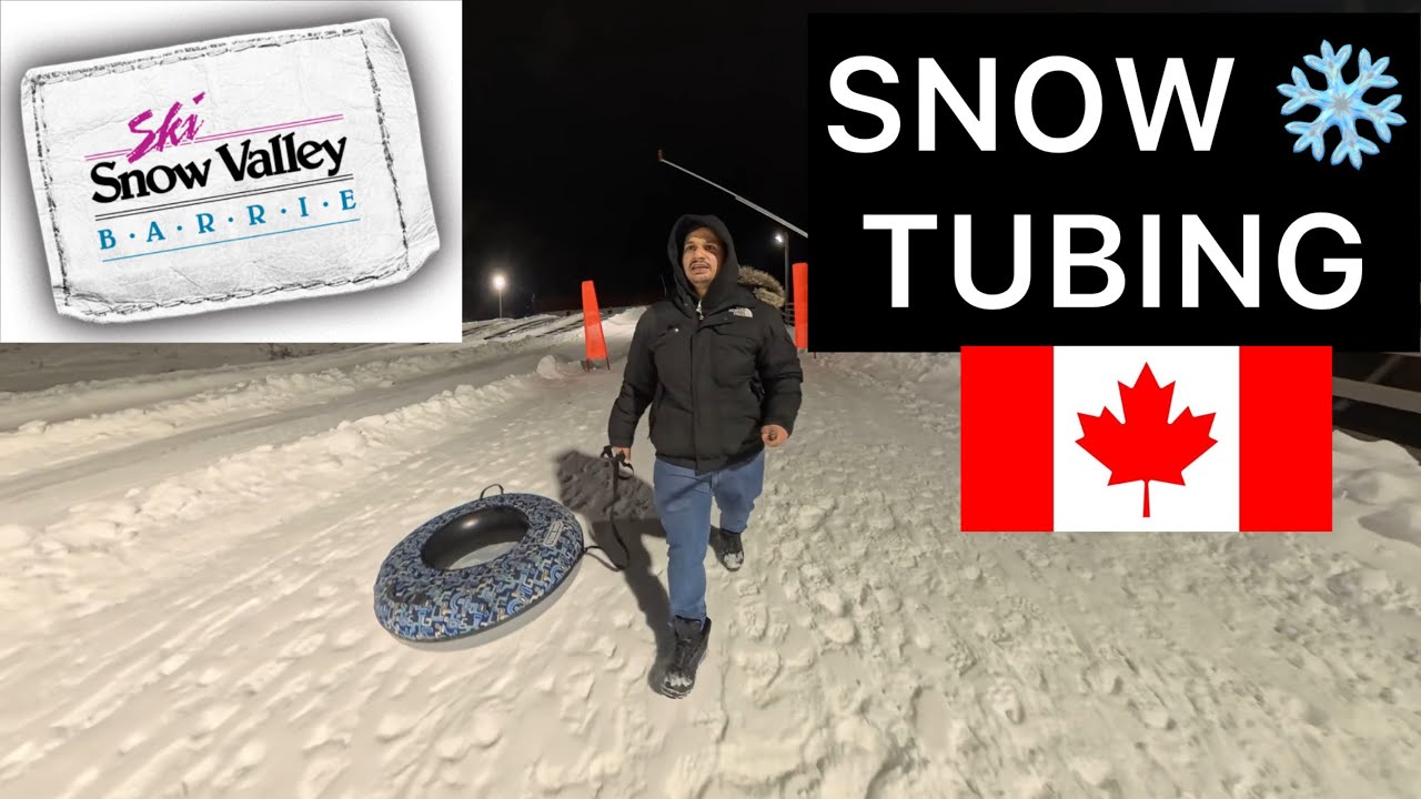 Snow tubing at Ski snow valley Barrie Ontario 