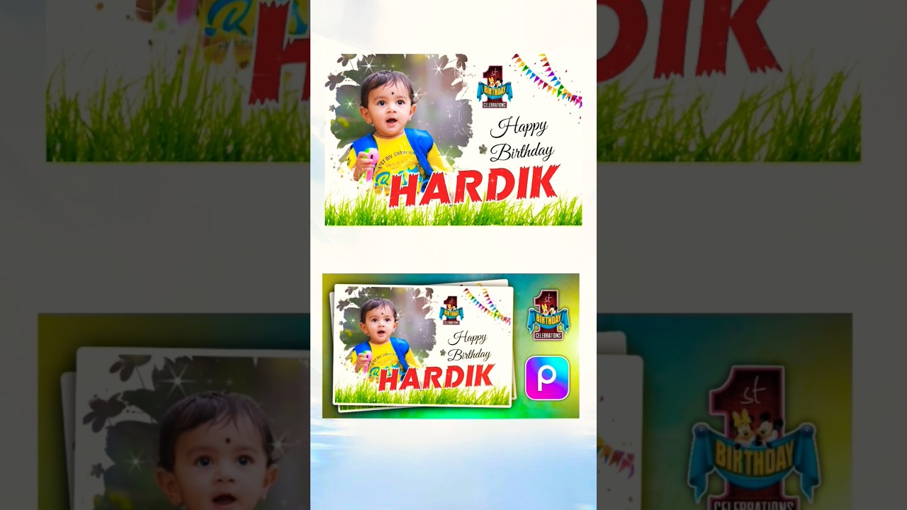 Children birthday banner editing in picsart @crcreations999
