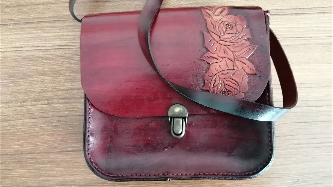 Deri &ccedil;anta boyama ve dikim aşamaları#بشرة كيس#leather #bag#deri&ccedil;anta