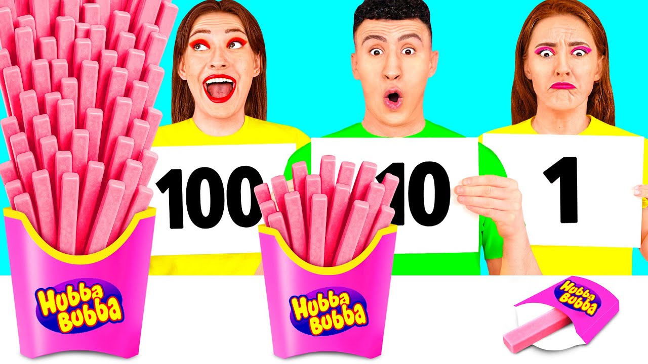 100 Слоев Еды Челлендж | Удивительные Лайфхаки и Хитрости от Fun Challenge