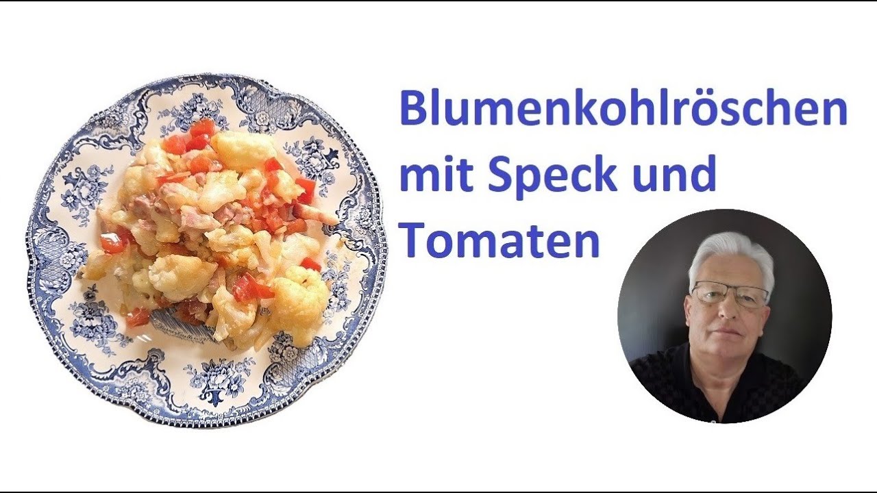 Blumenkohlröschen mit Speck und Tomaten