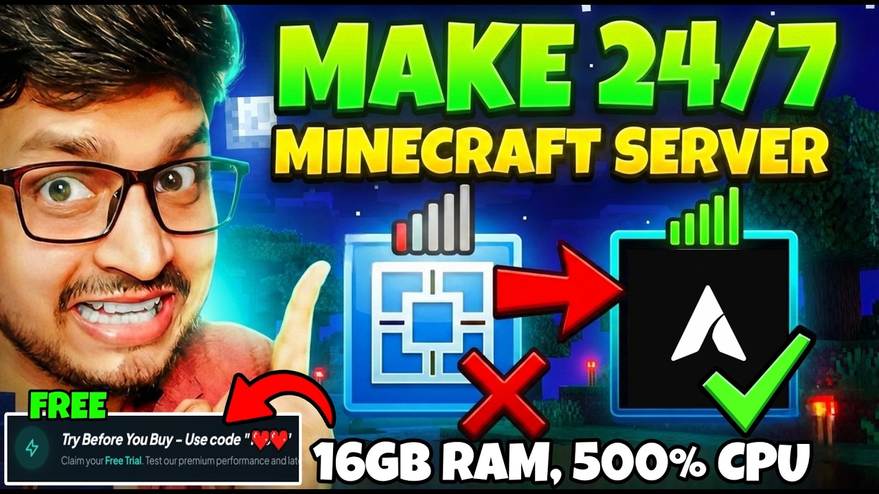 How To Make Minecraft Server 24x7 Java + PE | Best 24/7 Minecraft Hosting😍