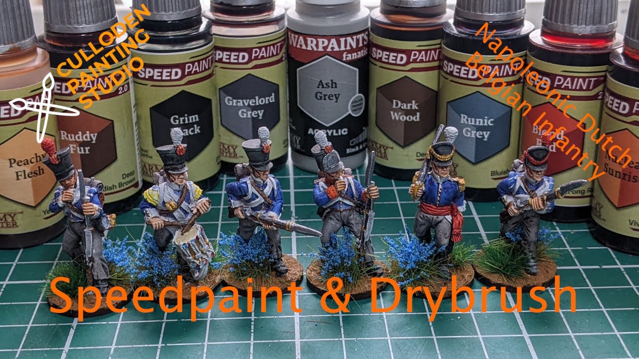 Speedpaints & Drybrush Napoleonic Dutch Belgian Infantry | 28mm Front Rank Miniatures