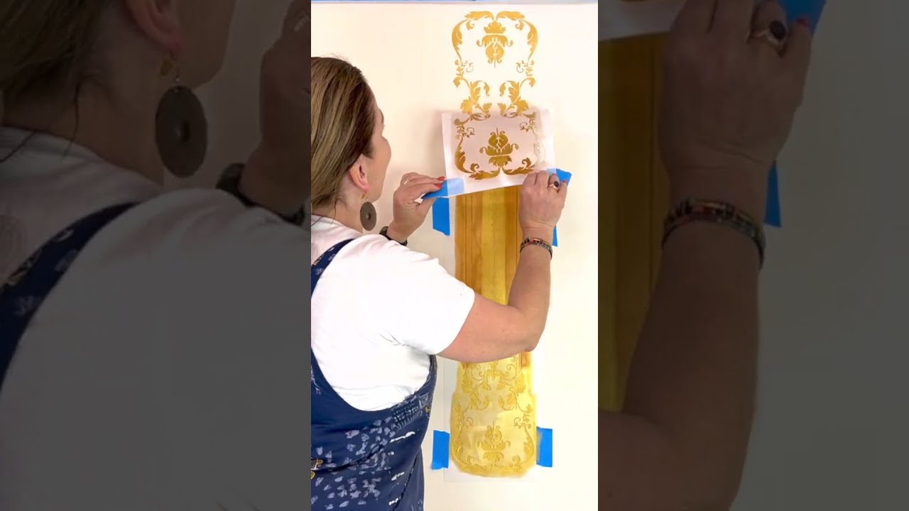 Easy Versailles Wall Stencil DIY | Transform Walls on a Budget! 🖌️ #StencilingMadeEasy