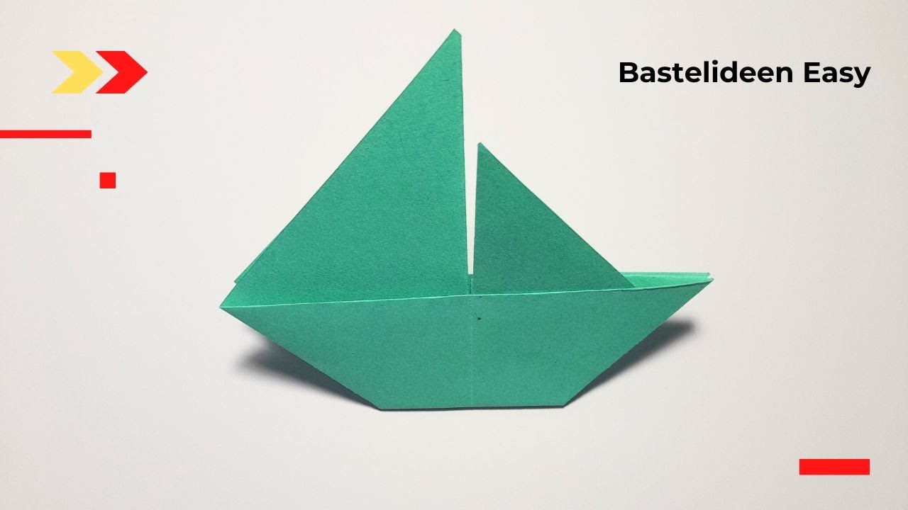 Origami Segelboot Falten Anleitung - Papierboot einfach - Bastelideen Easy