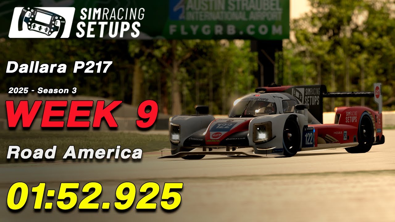 IRacing - LMP2 - Hotlap Road America 01:52.925 + SETUP (2026S1 W9)
