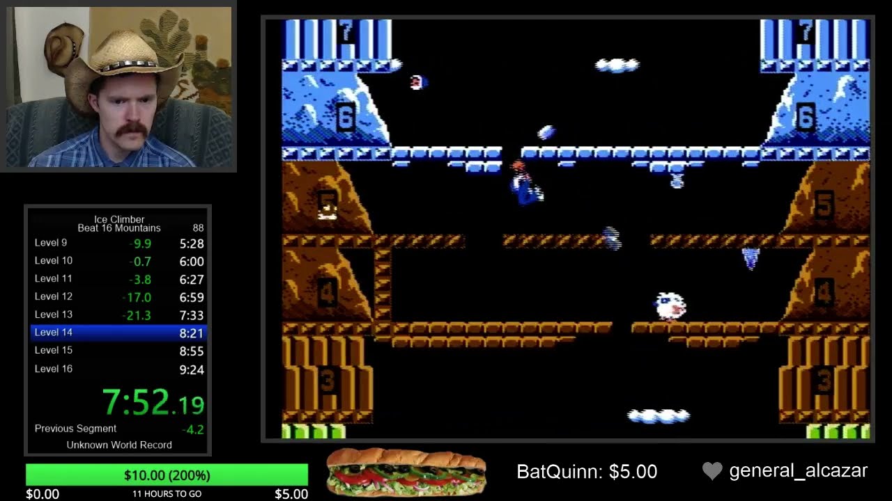 Ice Climber (16 Mountains) NES speedrun in 9:13 by Arcus