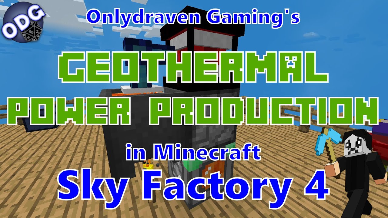 Minecraft — Sky Factory 4 — Как создать геотермальную энергию — Простое производство энергии