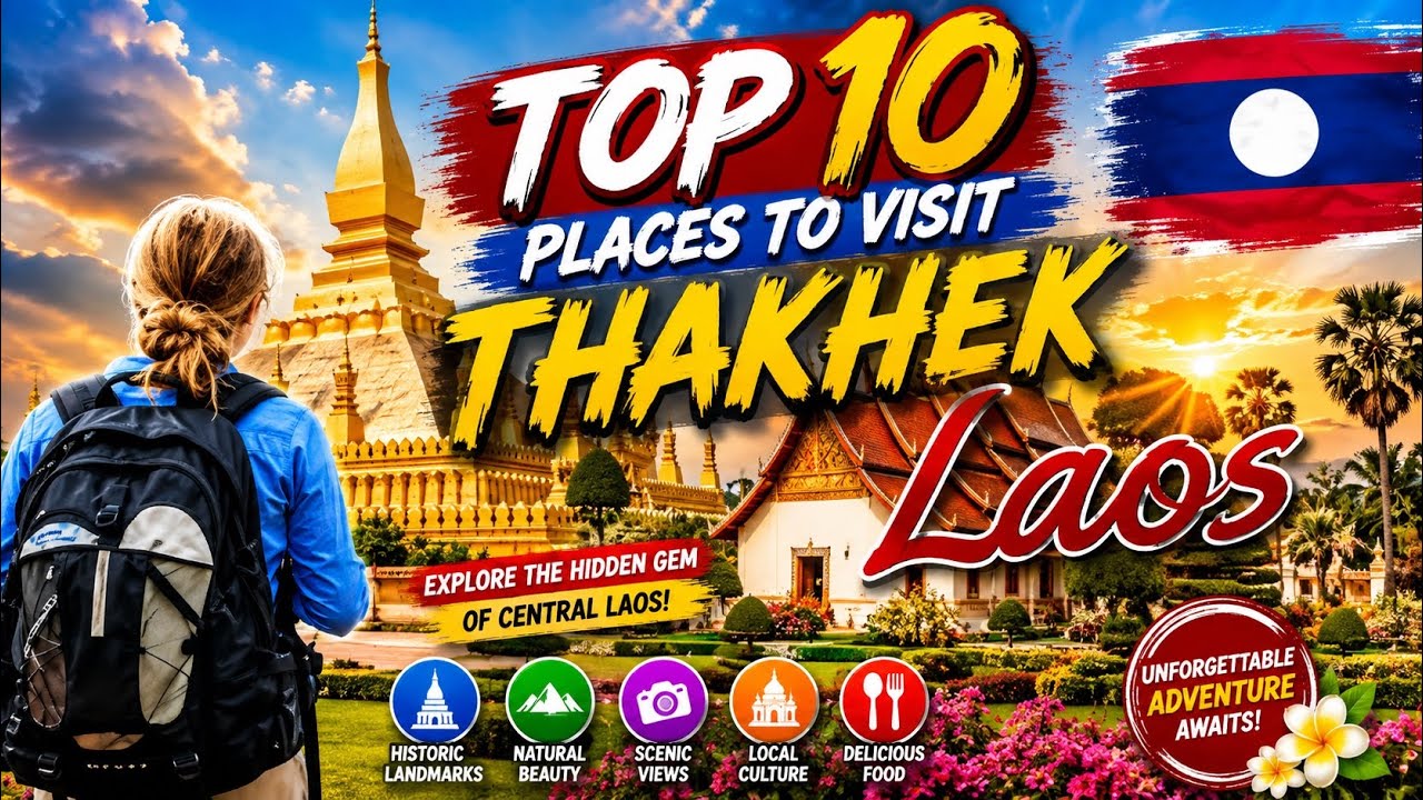 Top 10 Places to visit Thakhek, Laos 🇱🇦 | 10 ສະຖານທີ່ທ່ອງທ່ຽວ ທ່າແຂກ ປະເທດລາວ 🇱🇦
