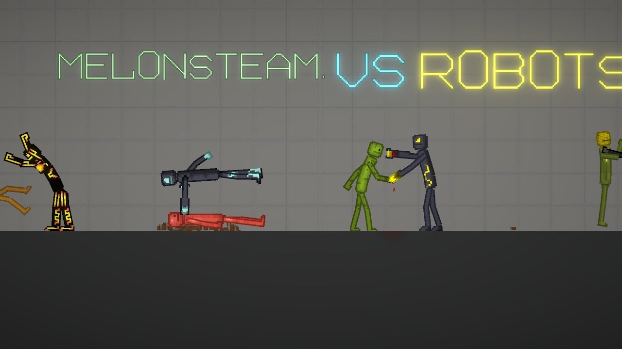 Robots versus melons team.