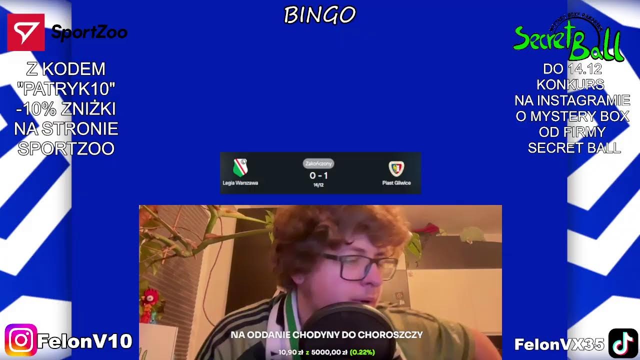 OGLĄDAMY MECZ: LEGIA-PIAST + BINGO I KAHOOT W PRZERWIE