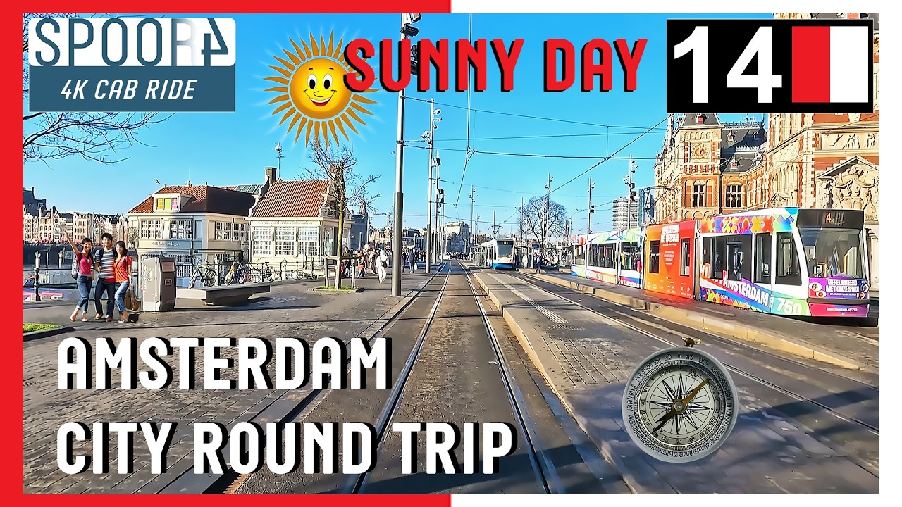 Cabinerit Tram 14 Amsterdam | Centraal Station - Javaplein - CS | 4K Tram Driver Cabview