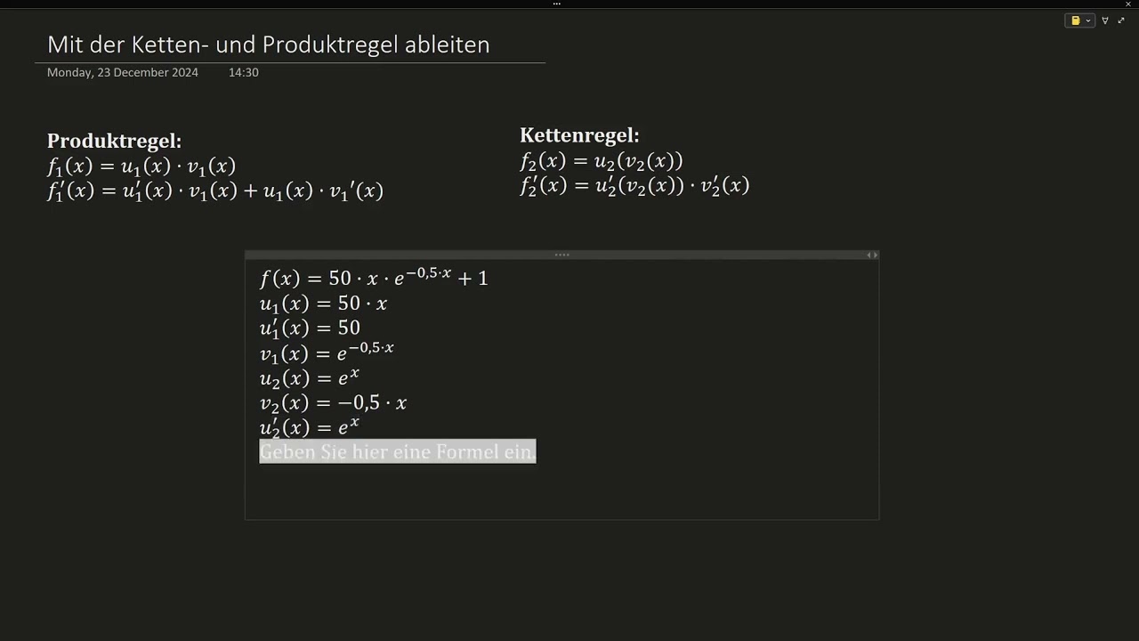 Mit der Ketten  und Produktregel ableiten