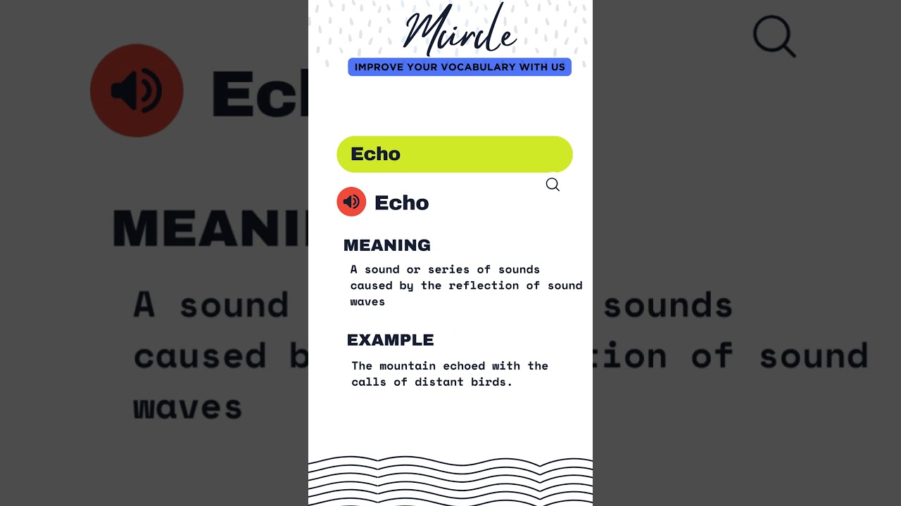 Meaning of Word  ECHO #shortvideo #english #learning