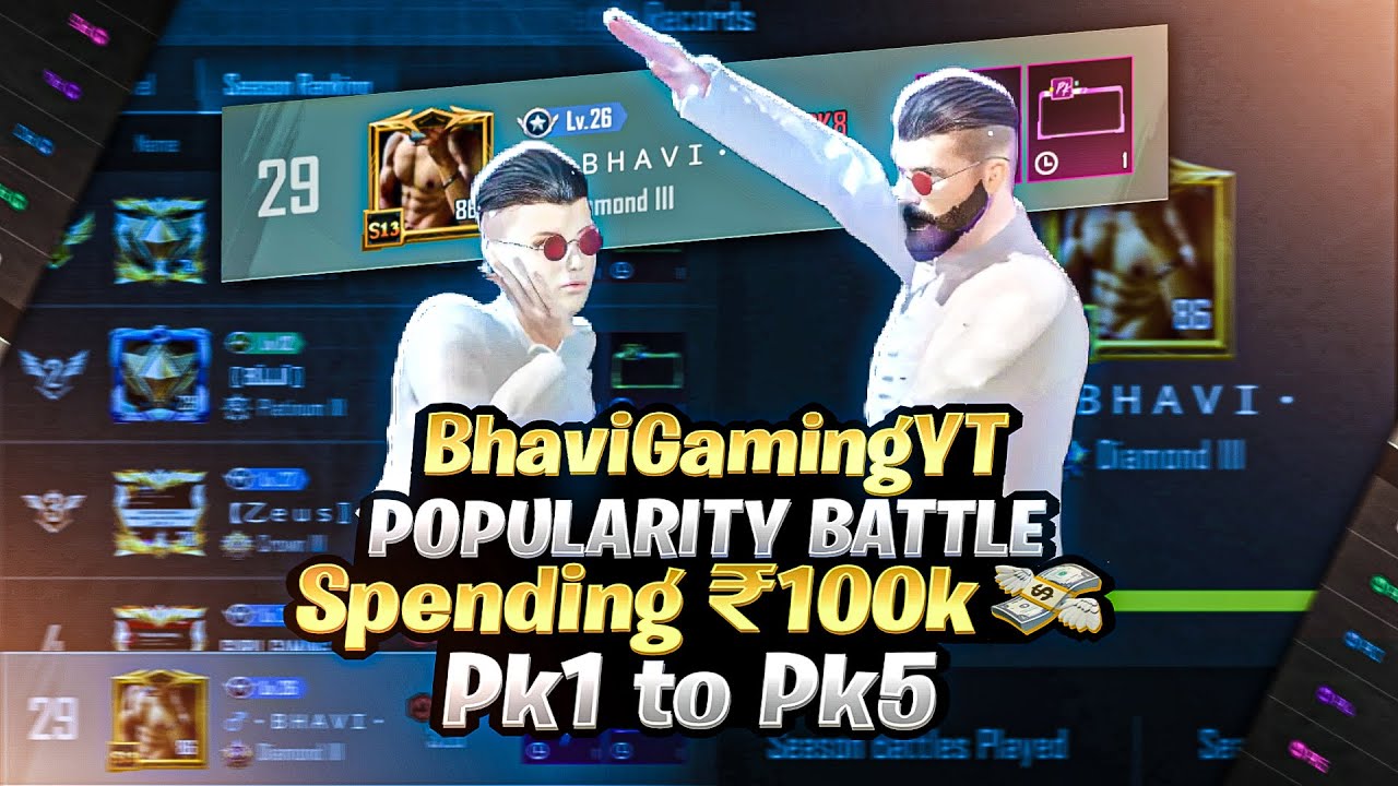 Pk1 To Pk5 Popularity Battle In 5 Rounds  | 1.5 million popularity snipe  | Bhavi vs Rich players 💀