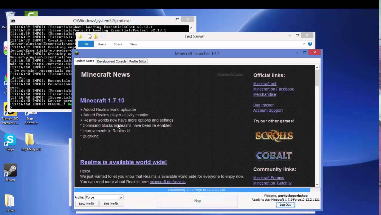 How to make a minecraft craftbukkit server 1.7.2