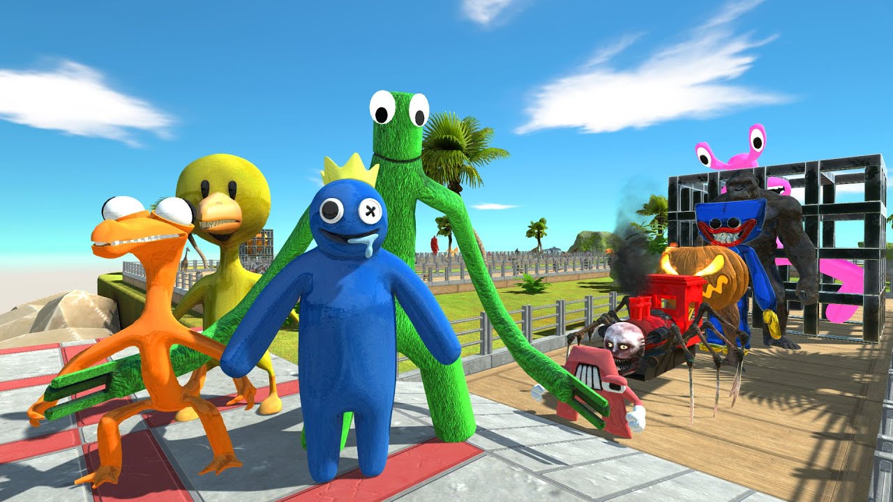 Rescue Rainbow Friends (Pink) OASIS DEATH RUN - Animal Revolt Battle Simulator