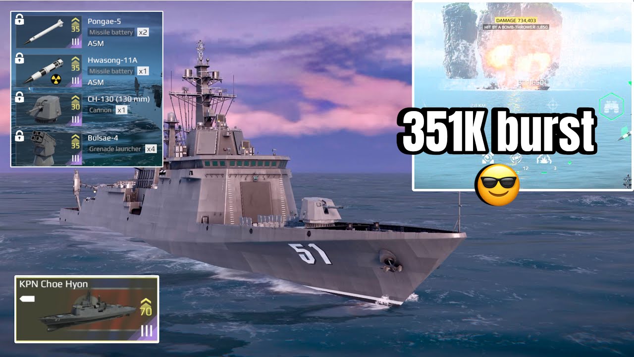 Modern Warships KPN Choe Hyon north korean Website bundle destroyer ship damage test & online test