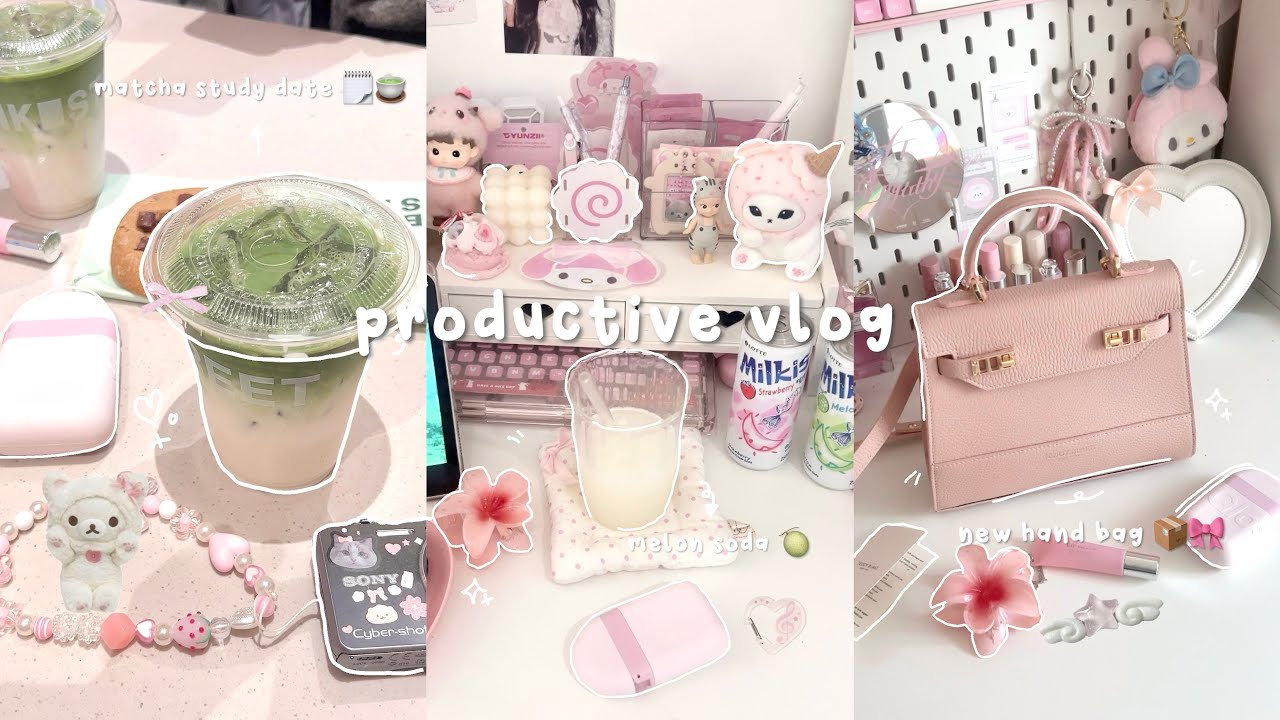 ✧˖°.продуктивный видеоблог 🗒️🍵🎀 Распаковка сумки, учеба в кафе, шопинг, дынный газированный напит...