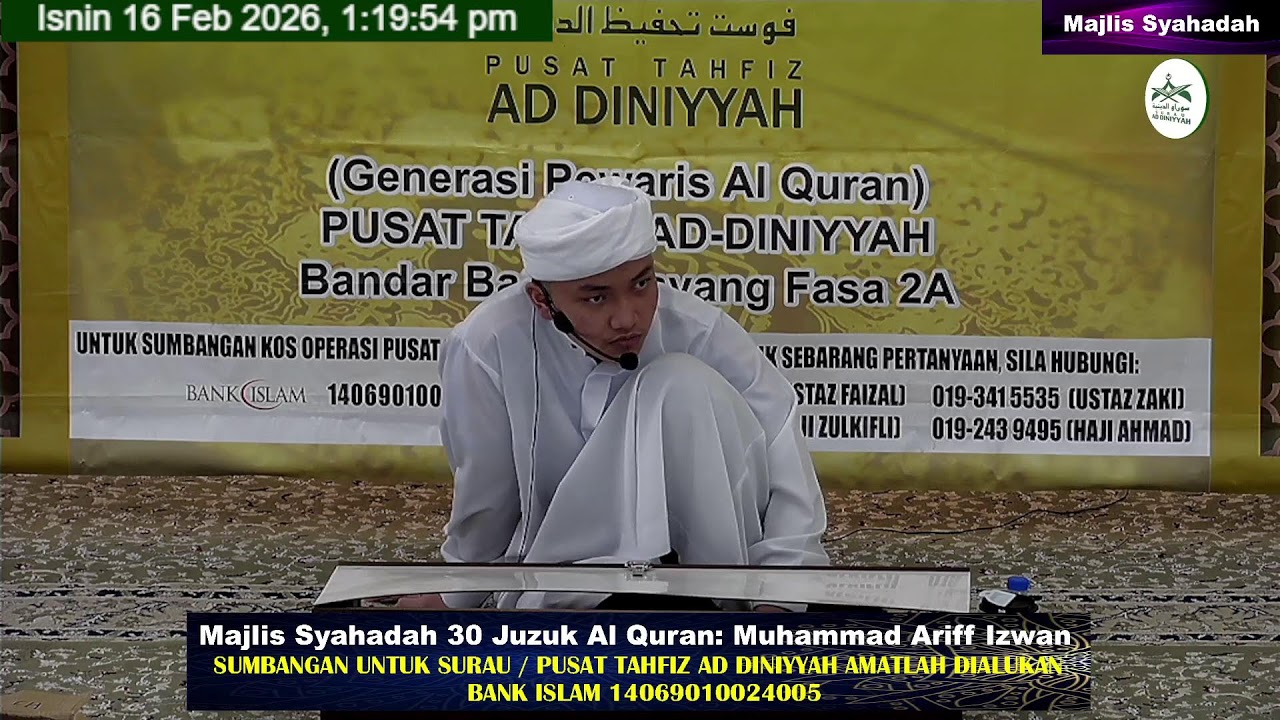 LIVE 2 Majlis Syahadah Khatam Hafazan 30 Juzuk Al Quran Oleh Muhammad Ariff Bin Izwan