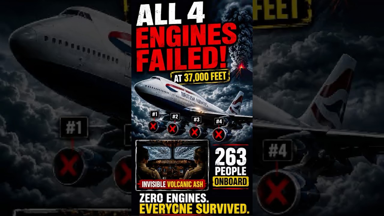 British Airways Flight 9 Lost All 4 Engines at 37,000 Feet #airdisasters #aviation #aviationhistory