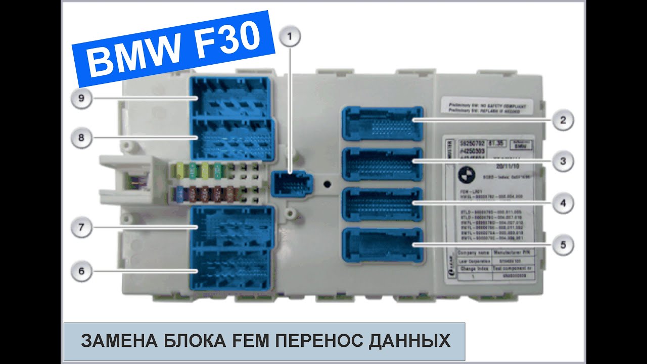 BMW F30 клонирование блока FEM