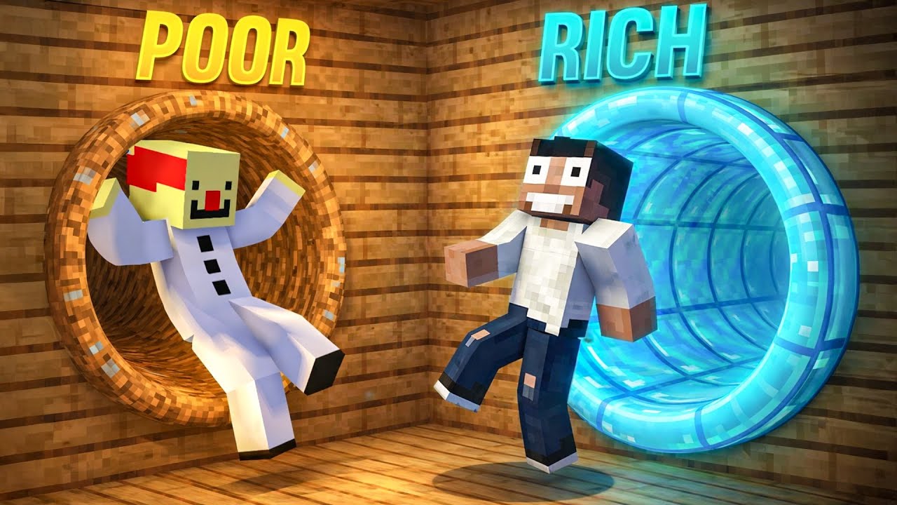 Minecraft, Poor Vs Rich Door Battle || Minecraft Mods || Minecraft gameplay