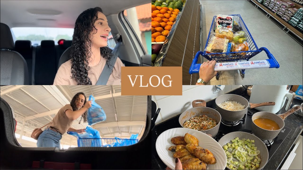 VLOG: Levei vocês no mercado | tarde de chuvinha | improviso de almoço | Léia Veloso