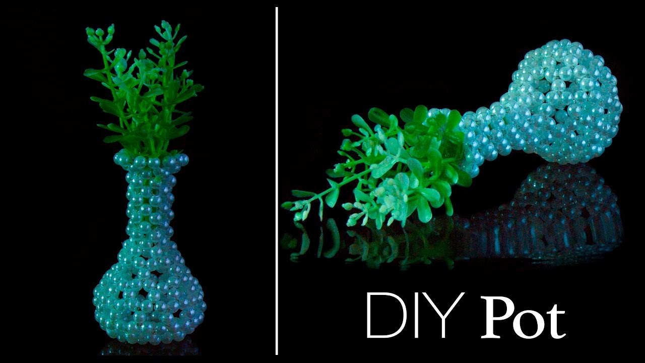 How to make a flower vase | flower pot|Home decoration ideas | Home Decor | Beads art\vineeta mishra