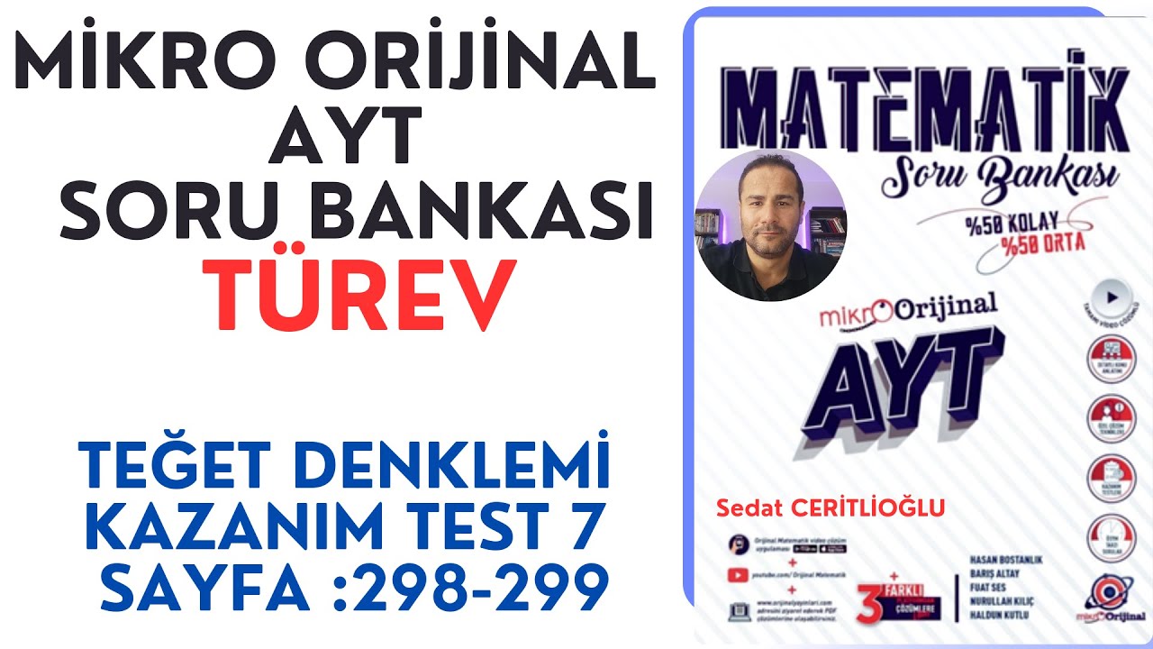 TÜREV | MİKRO AYT SORU BANKASI SYF:298-299 | #orijinalmatematik  #mikroorijinal # yks2025