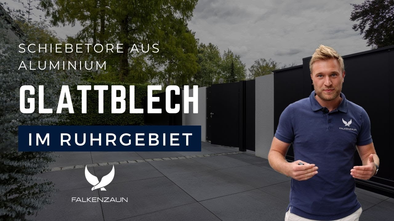 Glattblech-Schiebetor im Ruhrgebiet – Falken Zaun