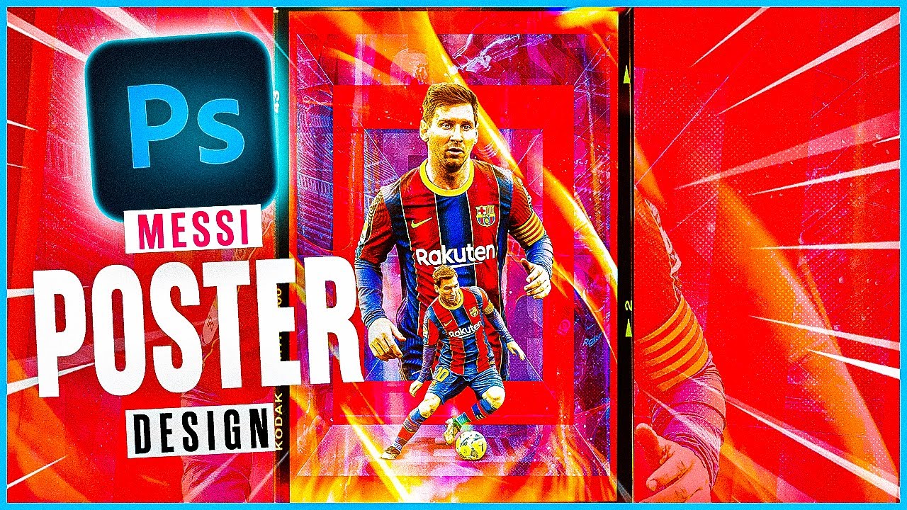 How to make a Messi football visual! - Abstract Football Poster Tutorial (Photoshop)