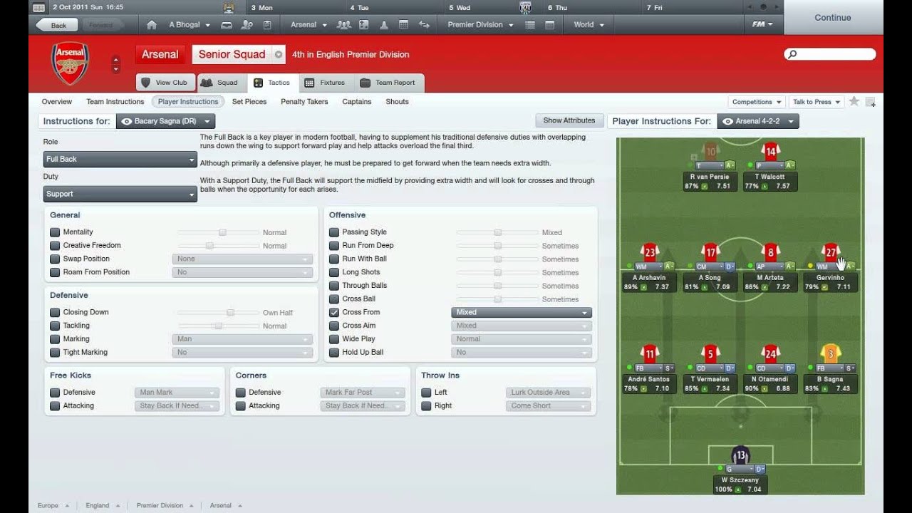 Football Manager 2012 | Helpful Tactics! | My Tactics: 4-4-2