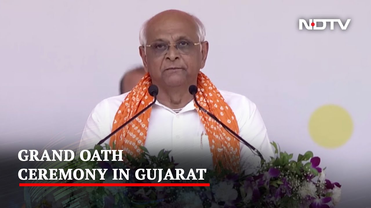 Bhupendra Patel Takes Oath For Second Time, PM, Chief Ministers Present