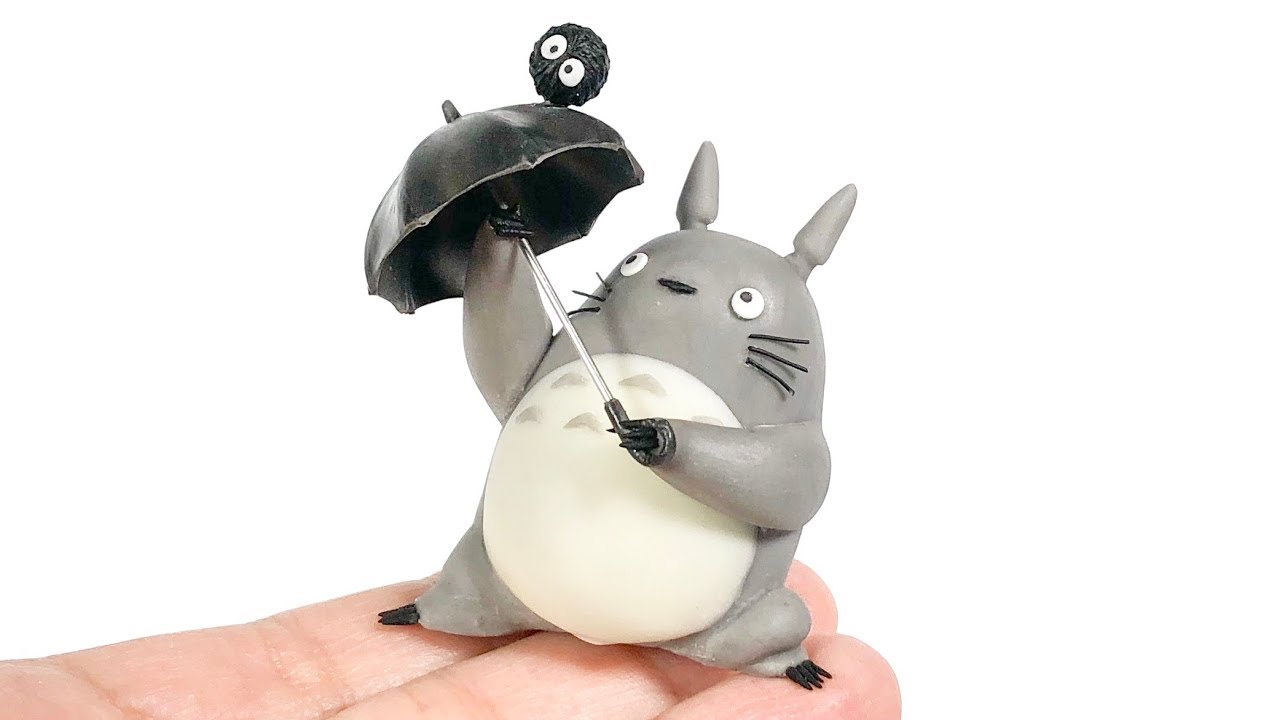 【樹脂粘土】傘回しするトトロ作ってみた - Polymer Clay Tutorial Totoro