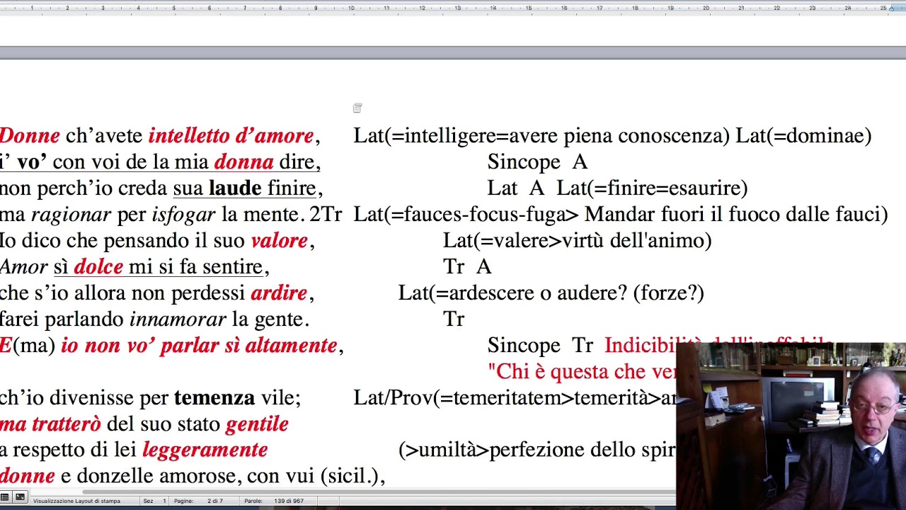 Dante:  Donne ch'avete intelletto d'amore.