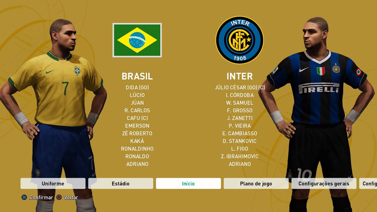 Pro Evolution Soccer 6 Remake Season 2006-2007: BRASIL x INTER #playstation5 #gameplay #pes6