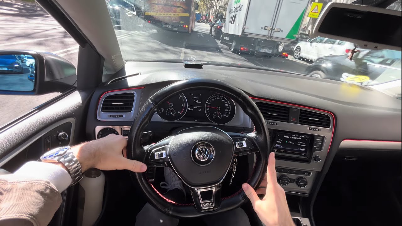 4K POV Relaxing ASMR City Car Driving in Madrid | Golf 7 1.6 TDI