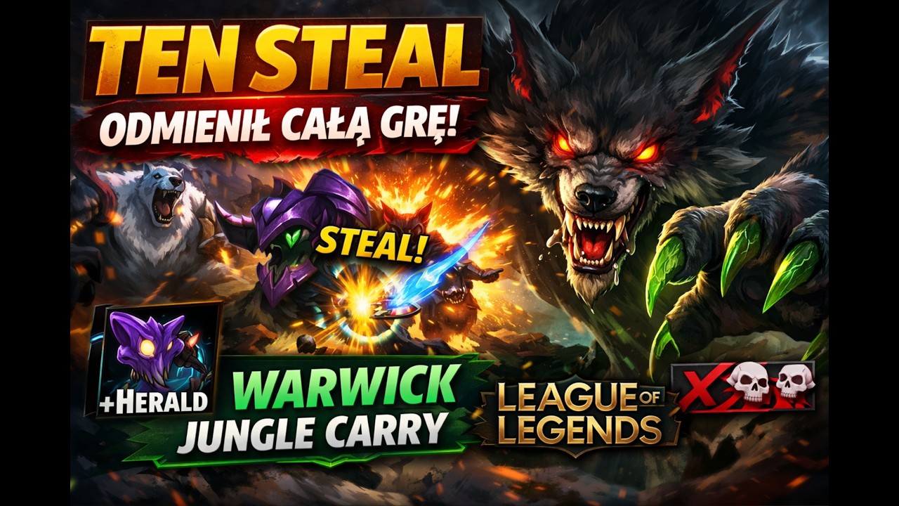 TEN STEAL ODMENIŁ CAŁĄ GRĘ! Warwick Jungle Carry | League of Legends