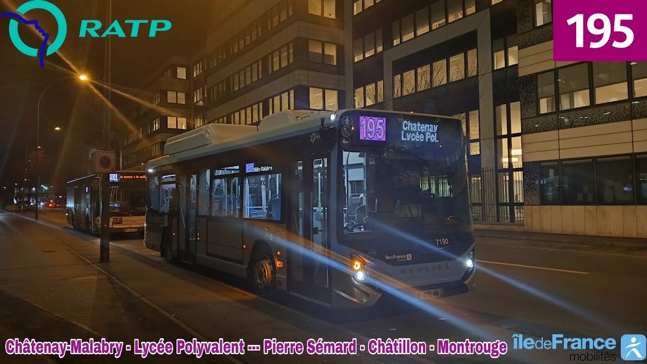 Bus 195 RATP - GX137 GNV N°7190 Châtenay - Lycée Polyvalent --- P. Sémard - Châtillon - Montrouge