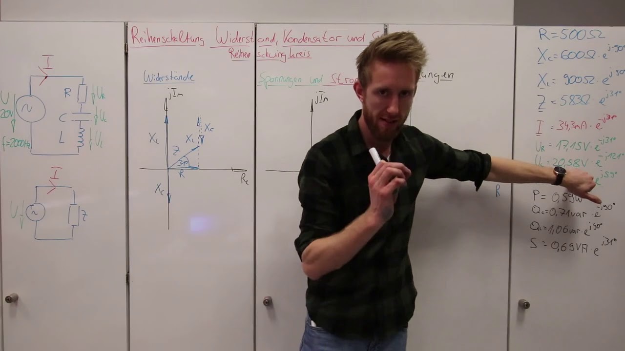 2.9.3.2 Zeigerdiagramm zur Reihenschaltung Widerstand, Kondensator und Spule