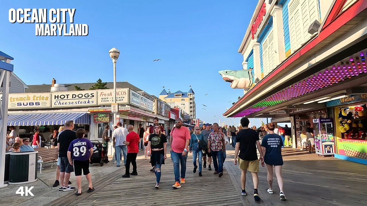 4K WALK | OCEAN CITY MD BOARDWALK WALKING TOUR 2025 🇺🇸