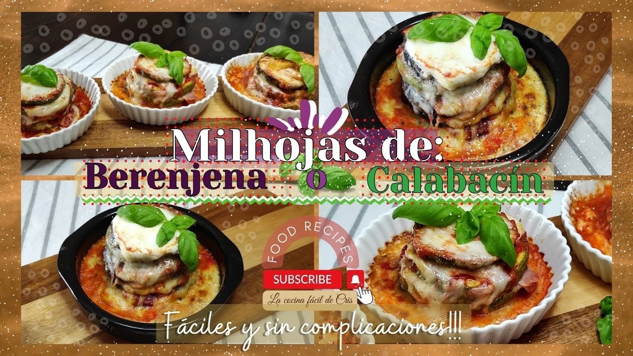 Milhojas de berenjena y de calabacin, receta sencilla pero muy sabrosa, te enseño como prepararlas!