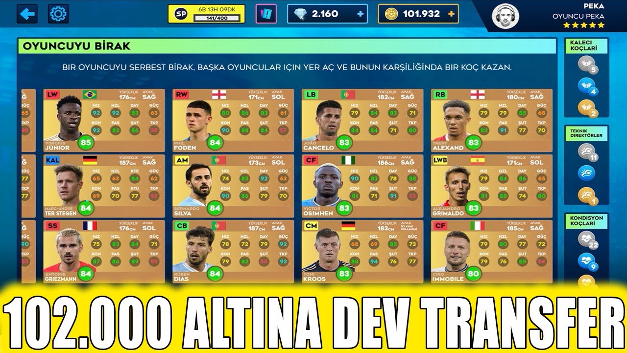 DLS 24 DE 100.000 BİN ALTINA DEV TRANSFER ! - DREAM LEAGUE SOCCER 2024