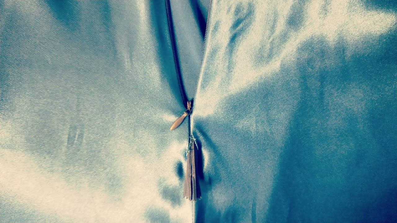 How to fix invisible zip by hand on a bias silk satin dress.