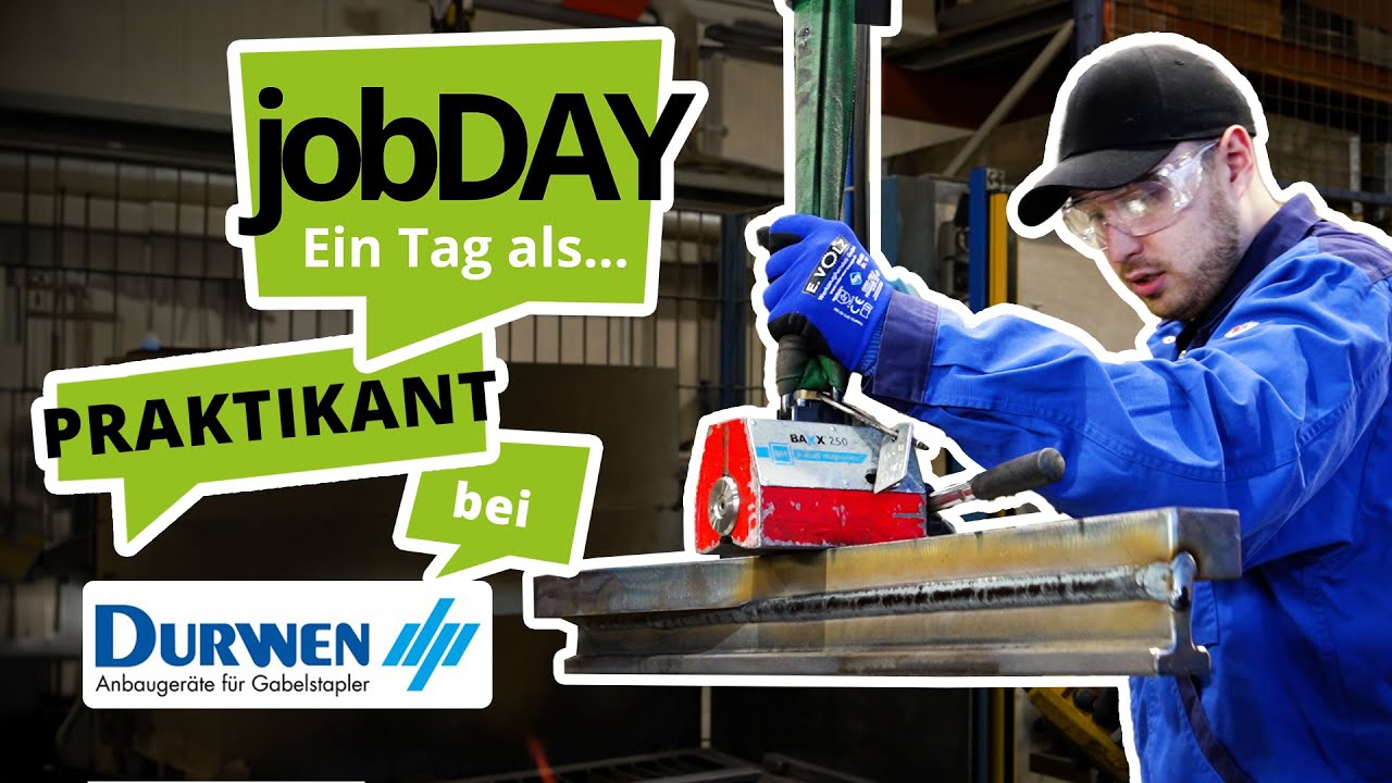 jobDAY, unser &bdquo;Praktikant&ldquo; Rafael heute bei Durwen Maschinenbau