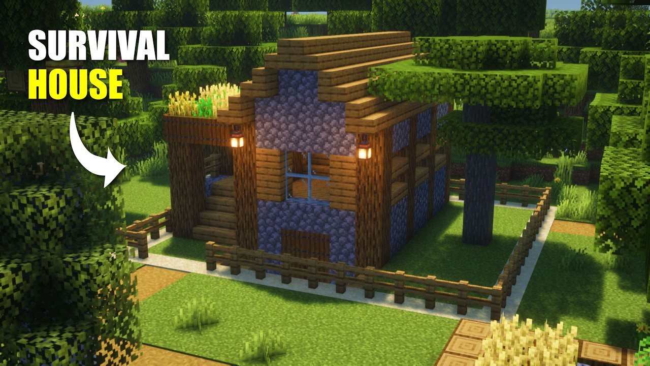 Minecraft : How to Build a Small House for Survival | Tutorial🏠