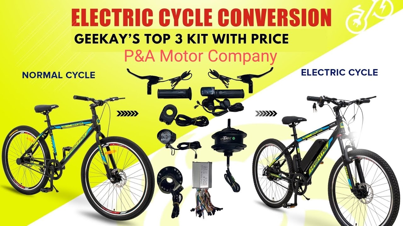 How to Convert Any Cycle to Electric Cycle at home with Geekay  Hub Motor kit. (P&A)  +8801302072042