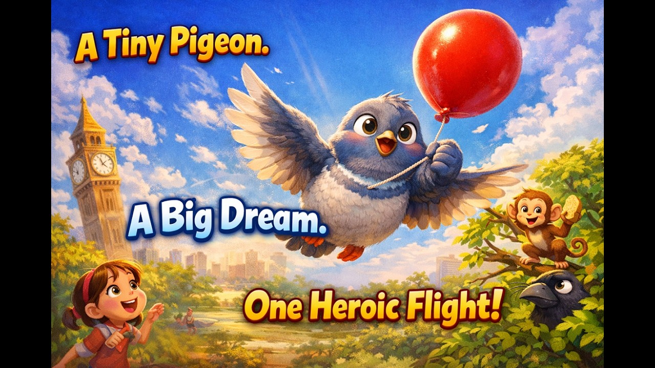 A Tiny Pigeon. A Big Dream. One Heroic Flight | kids moral story | Bedtime Story