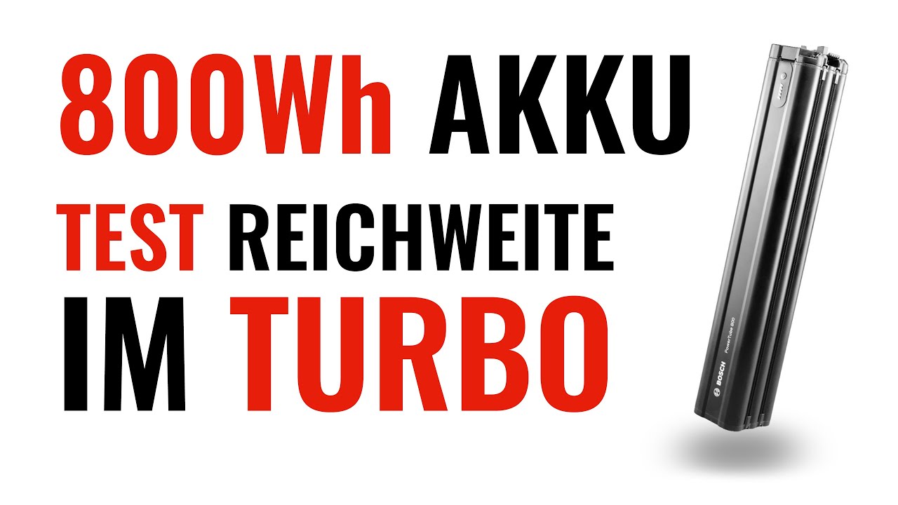 E-Bike 800Wh Akku Reichweite im Turbo - Bosch PowerTube 800